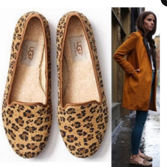 Ugg Australia Alloway Studded Leopard Flats - Picture 1 of 9